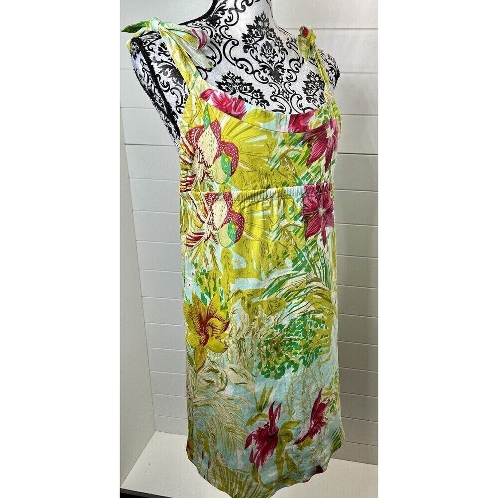 ts Dixin Floral Sundress Cotton Tropical Resort Wear Flower Power Sz Small